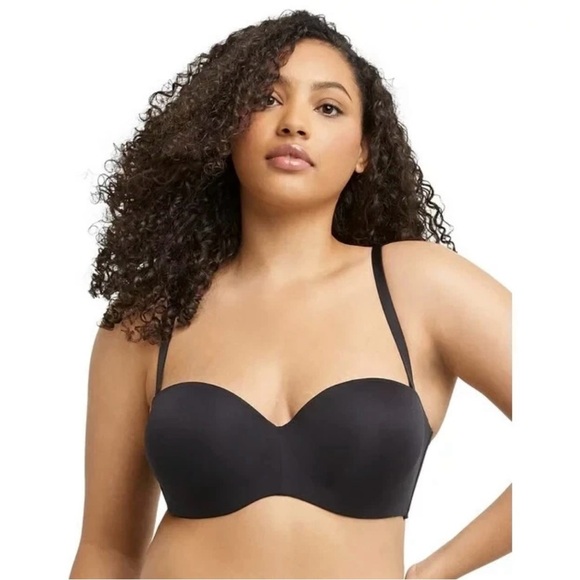 NWT Maidenform SN0004 Black Full Coverage Strapless Bra Size 38 DDD - Picture 1 of 11